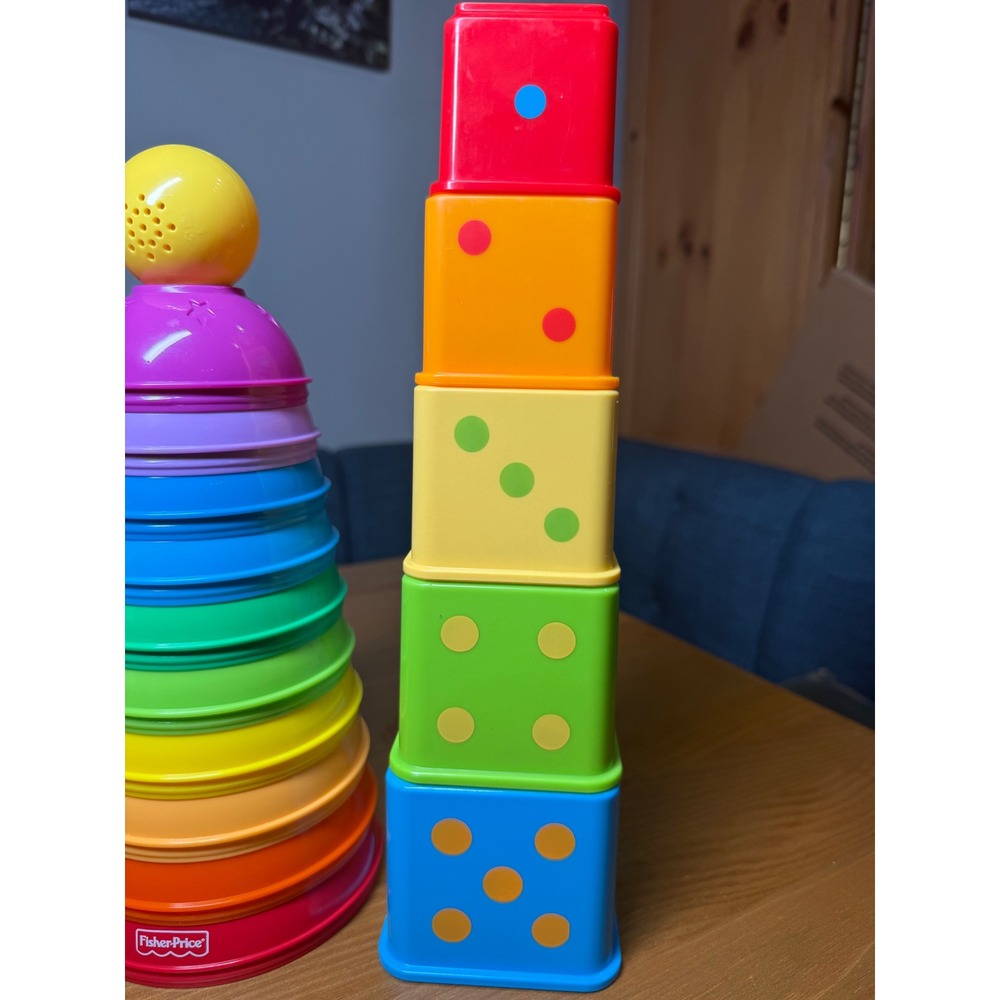 First Release Fisher Price Stacking Nesting Ball 2006 & 2014 Stack & Explore Cup - Picture 6 of 10